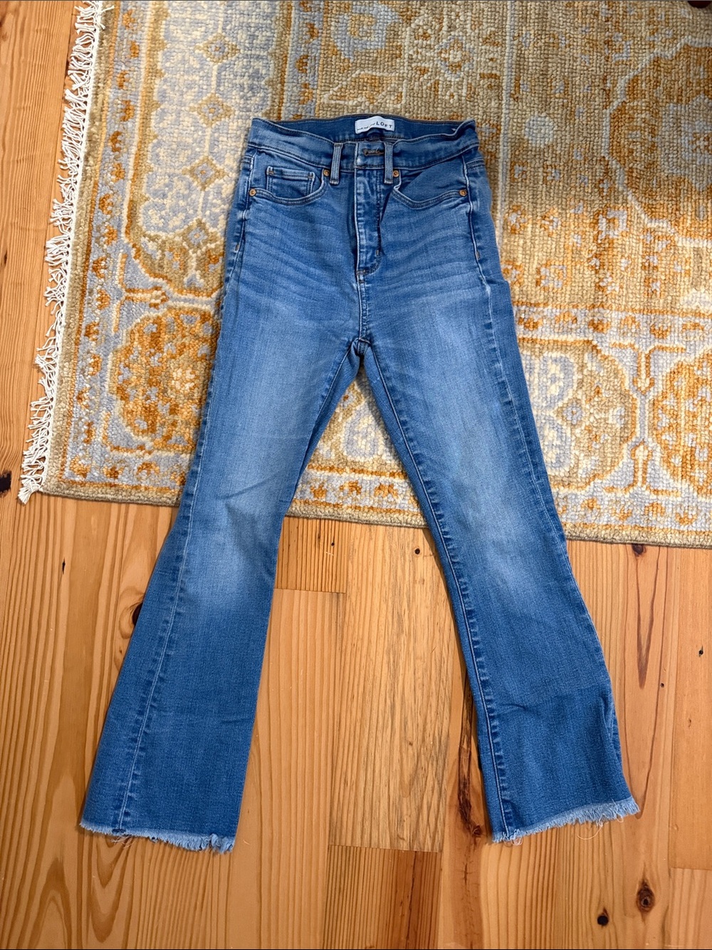 Loft High-Rise Blue Cropped Flared Women’s Jeans